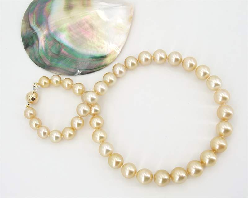 Goldene Sdsee Perlenkette sicher online kaufen