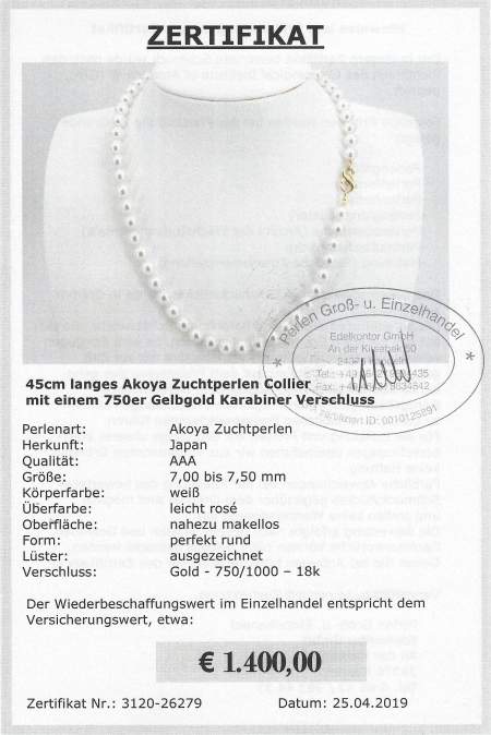 Akoya Perlencollier in 45cm Lnge online kaufen