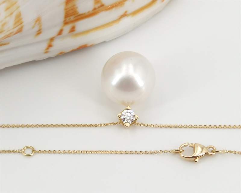 Gelbgold Collier mit Perle sicher online kaufen