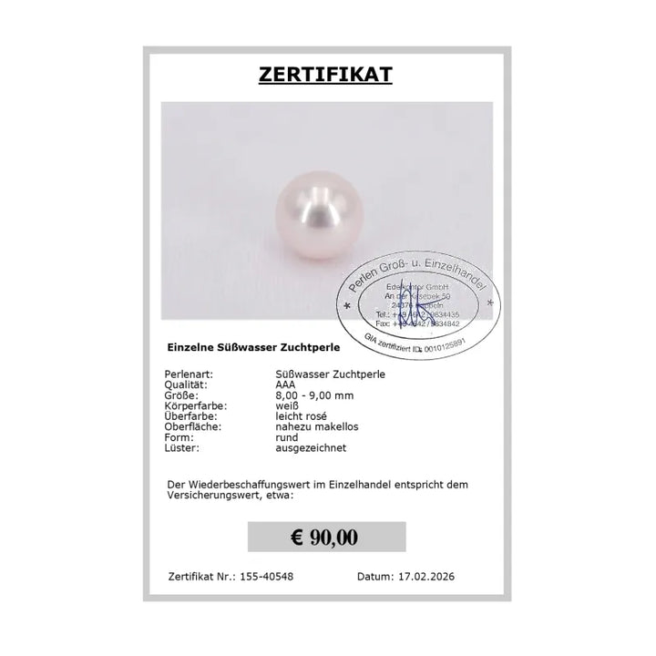 Onlineshop für Perlen Zertifikat