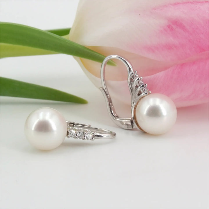 Diamant Ohrringe mit Perlen