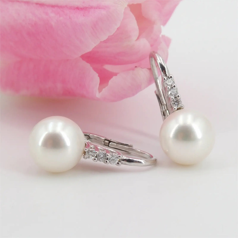 Diamant Ohrringe mit Perlen