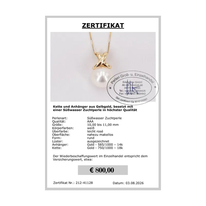 Perlenschmuck mit Gold Zertifikat