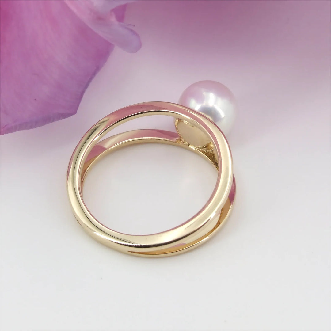 Perlenring 585 Gelbgold