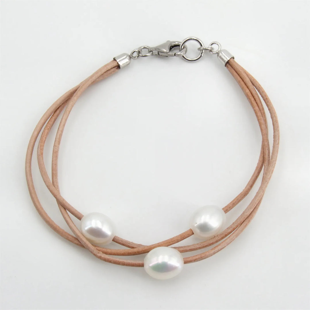 Perlenarmband Leder