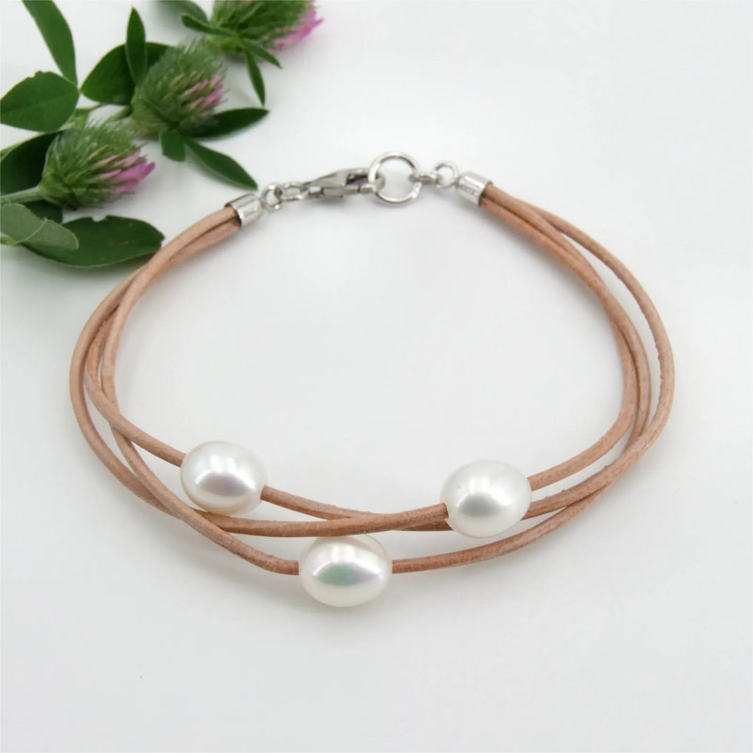 Perlenarmband Leder