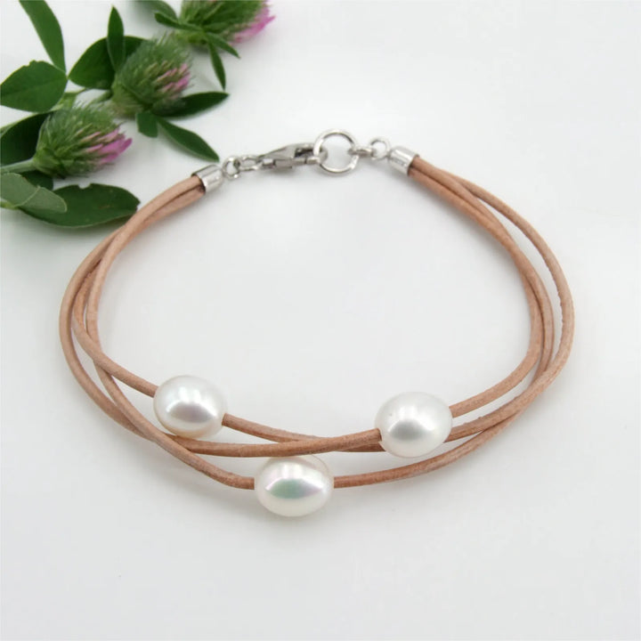 Perlenarmband Leder
