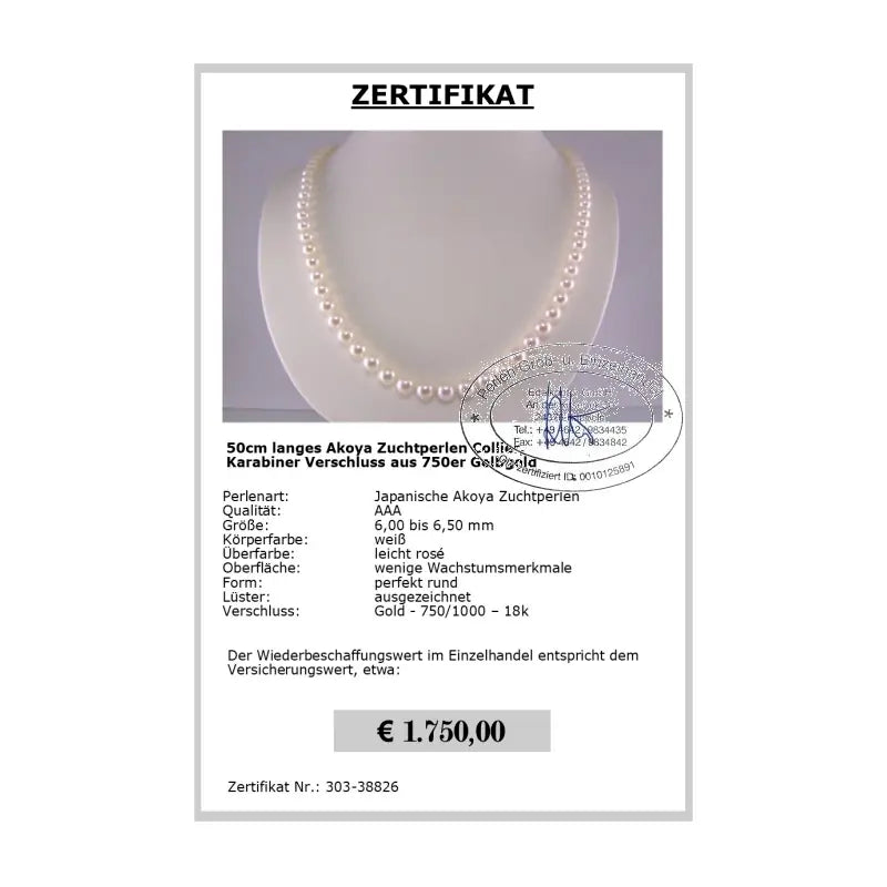Akoya Perlen mit Zertifikat kaufen