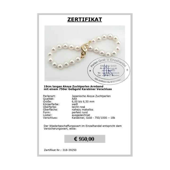 Perlen Armband - Zertifikat
