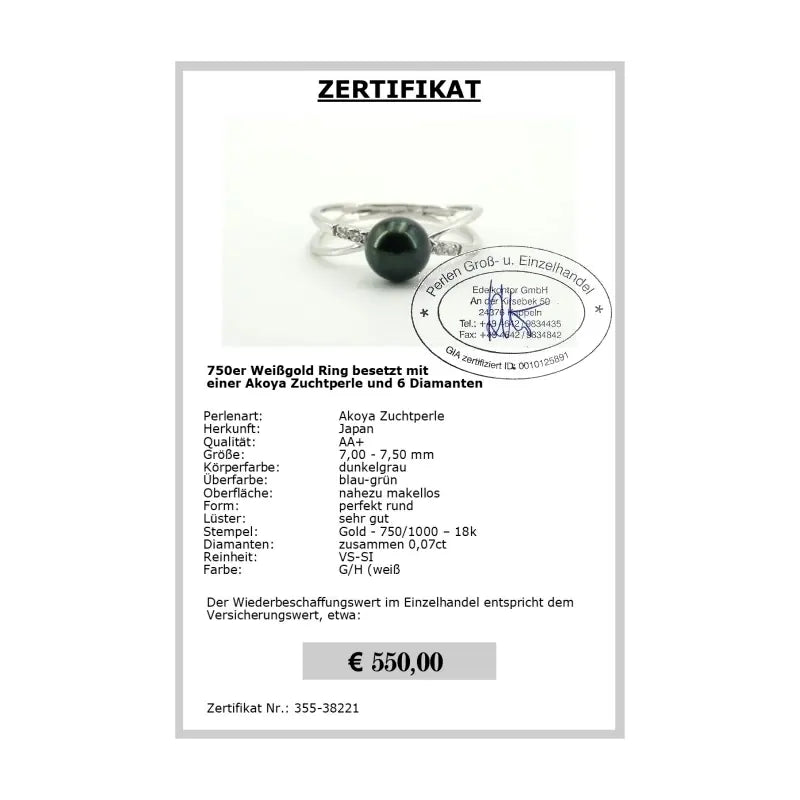 Ringe mit Perlen - Zertifikat