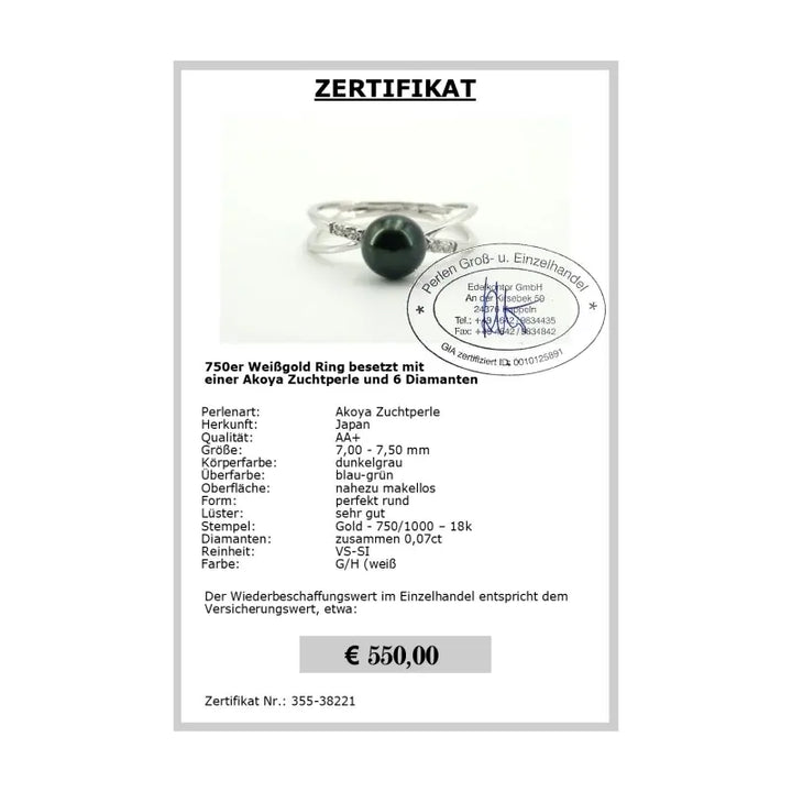 Ringe mit Perlen - Zertifikat