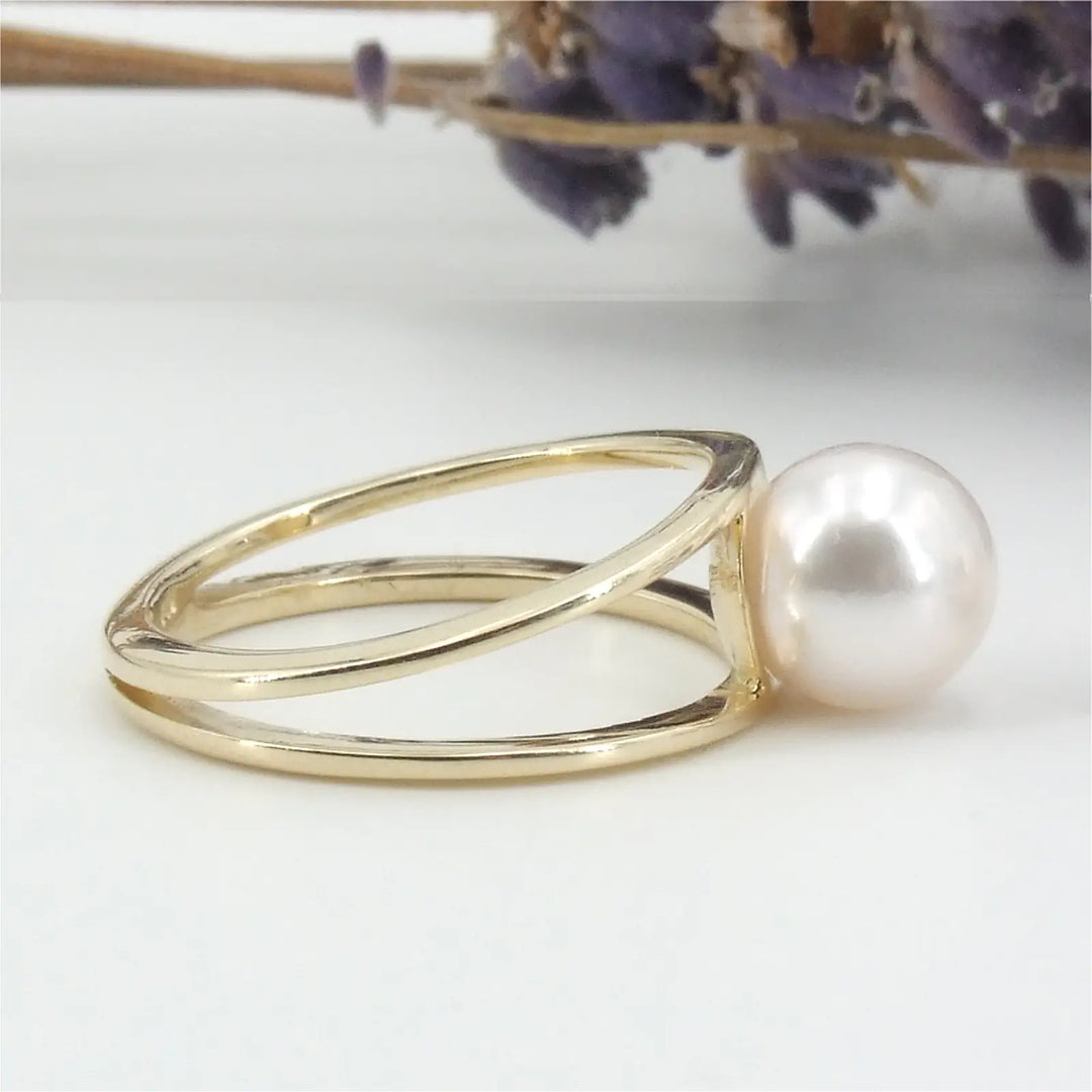 Gelbgold Akoya Perlen Ring