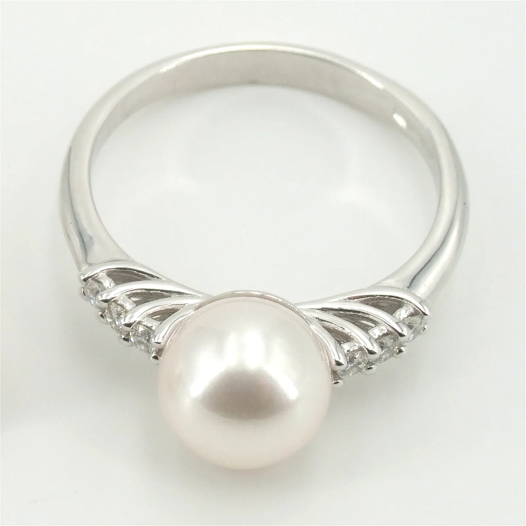 Weißgold Akoyaperlen Ring
