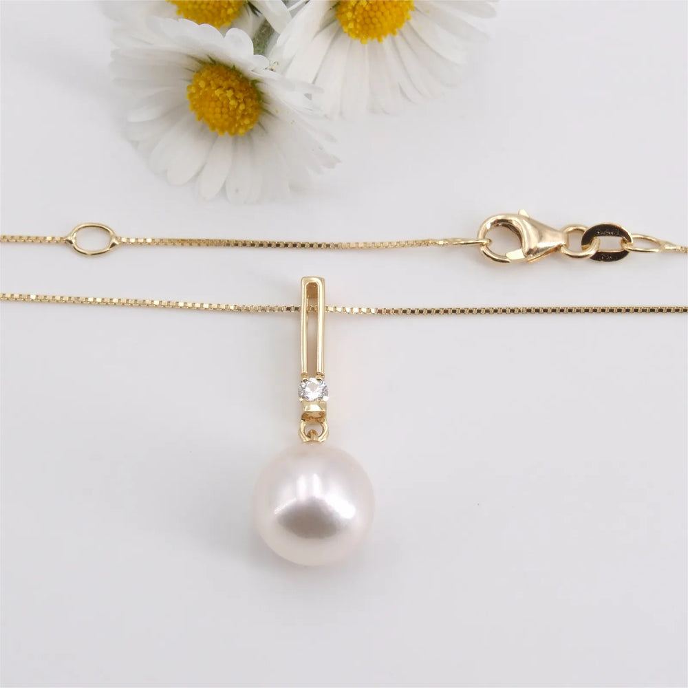 Akoyaperlen Diamant Anhänger