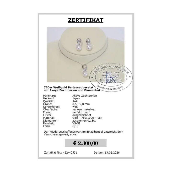 Akoya Perlen mit Zertifikat kaufen