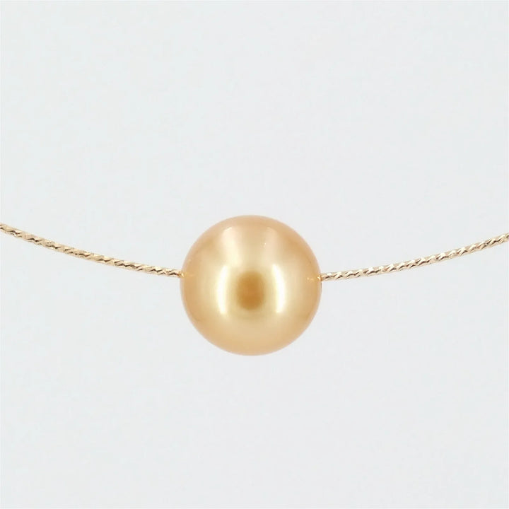 Gelbgold Omegakette mit Südseeperle