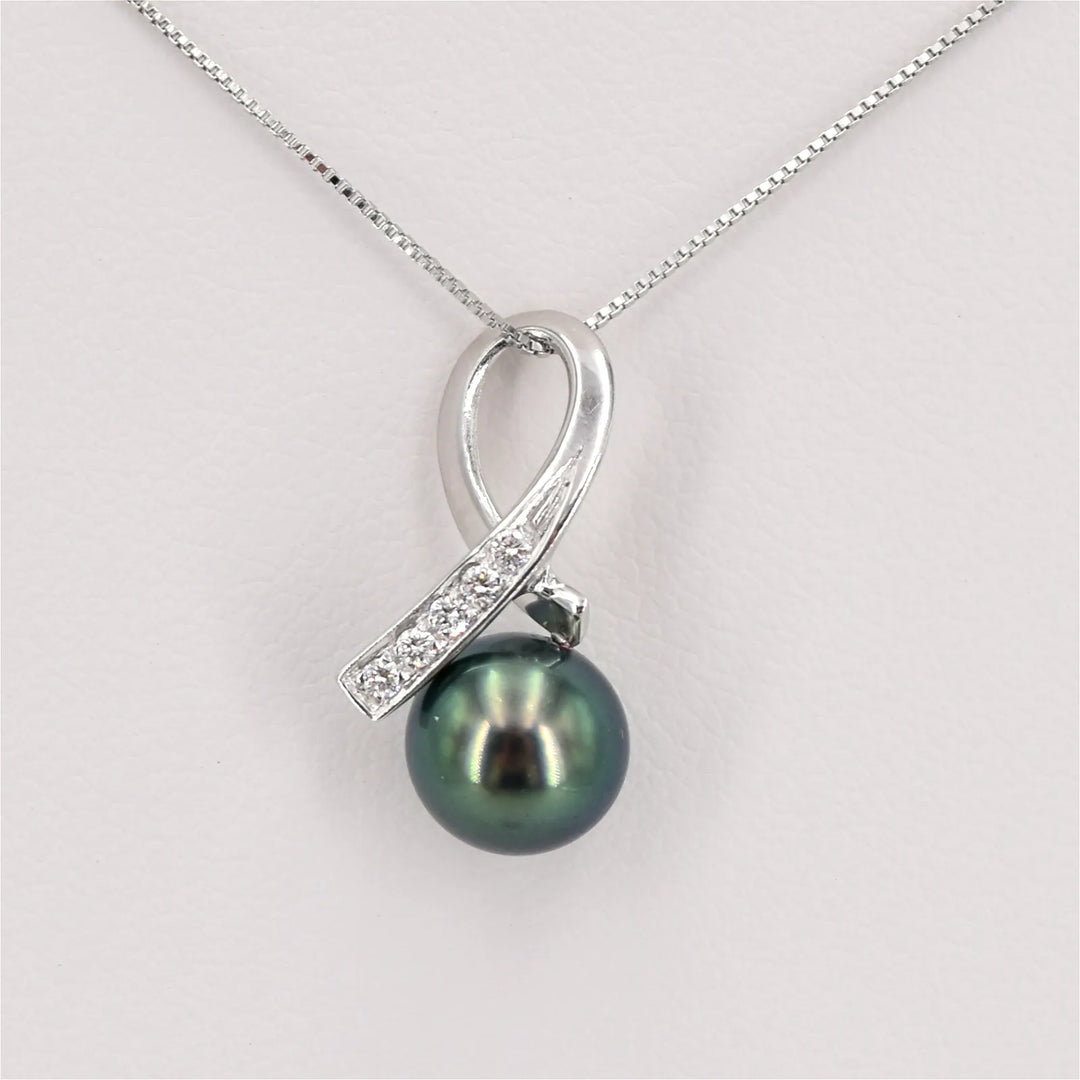 Diamant Anhänger mit Tahiti Perle