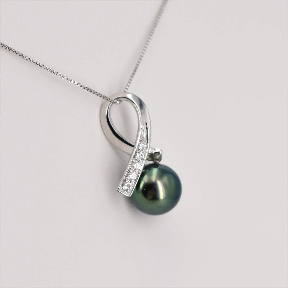 Diamant Anhänger mit Tahiti Perle