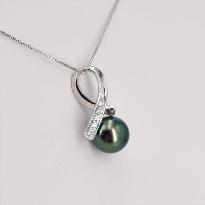 Diamant Anhänger mit Tahiti Perle