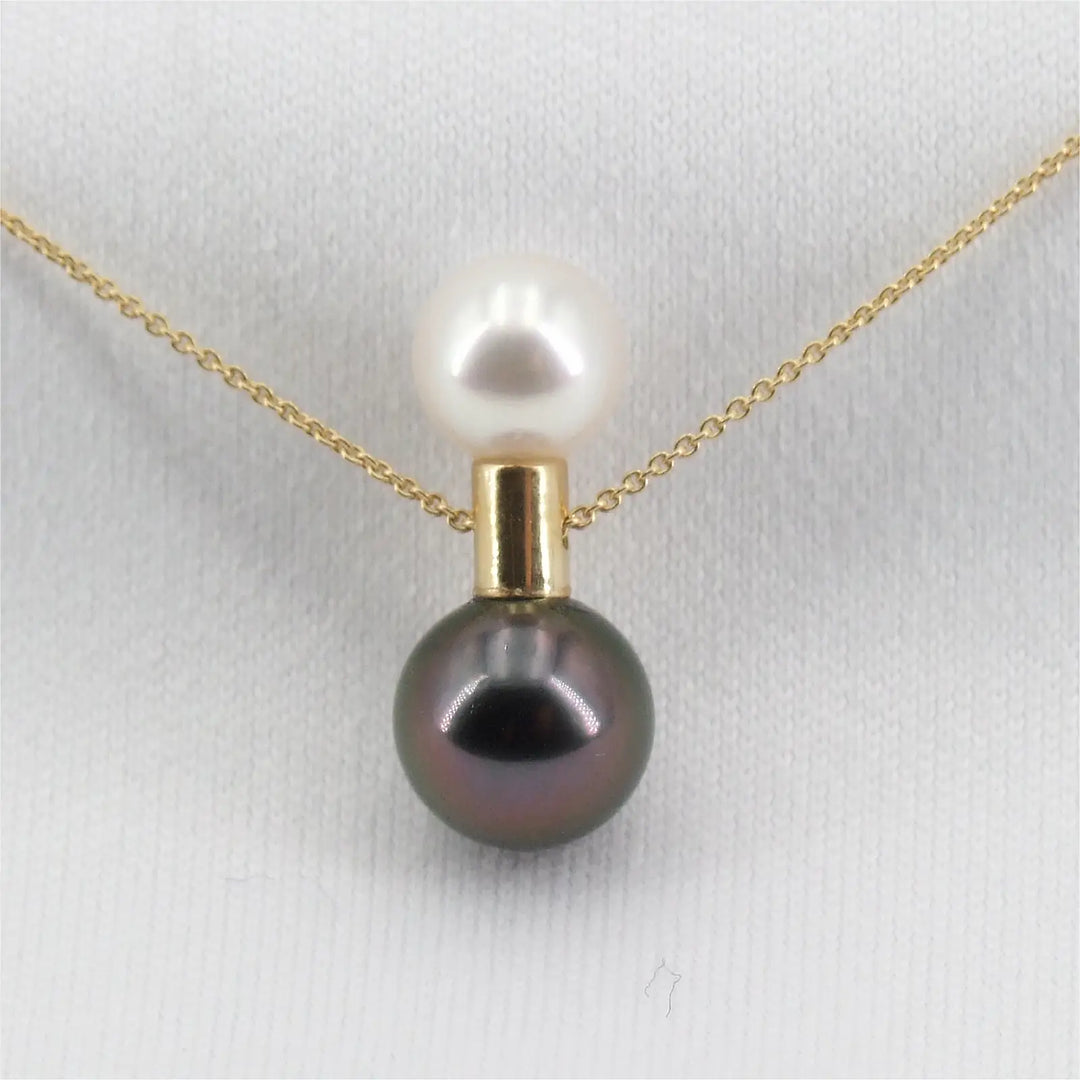 Gelbgold Kette mit Perlen