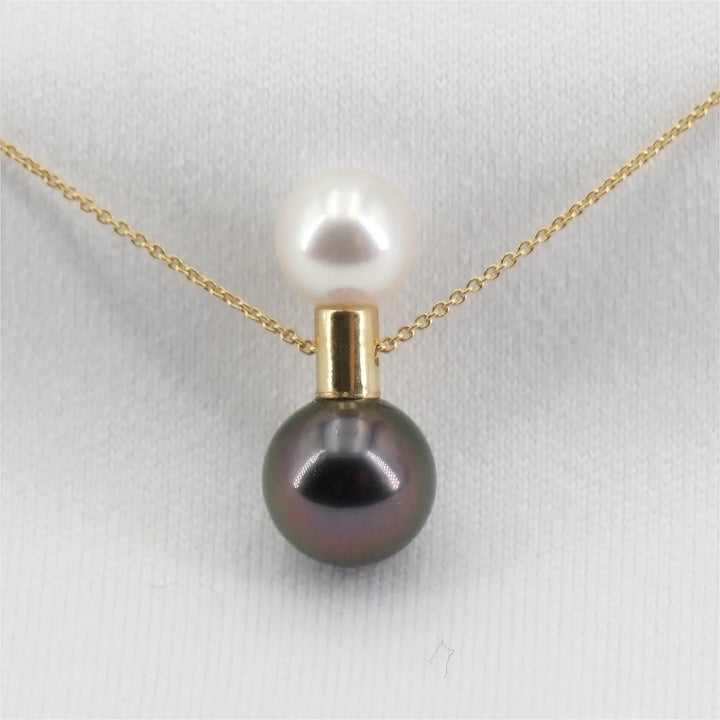 Gelbgold Kette mit Perlen