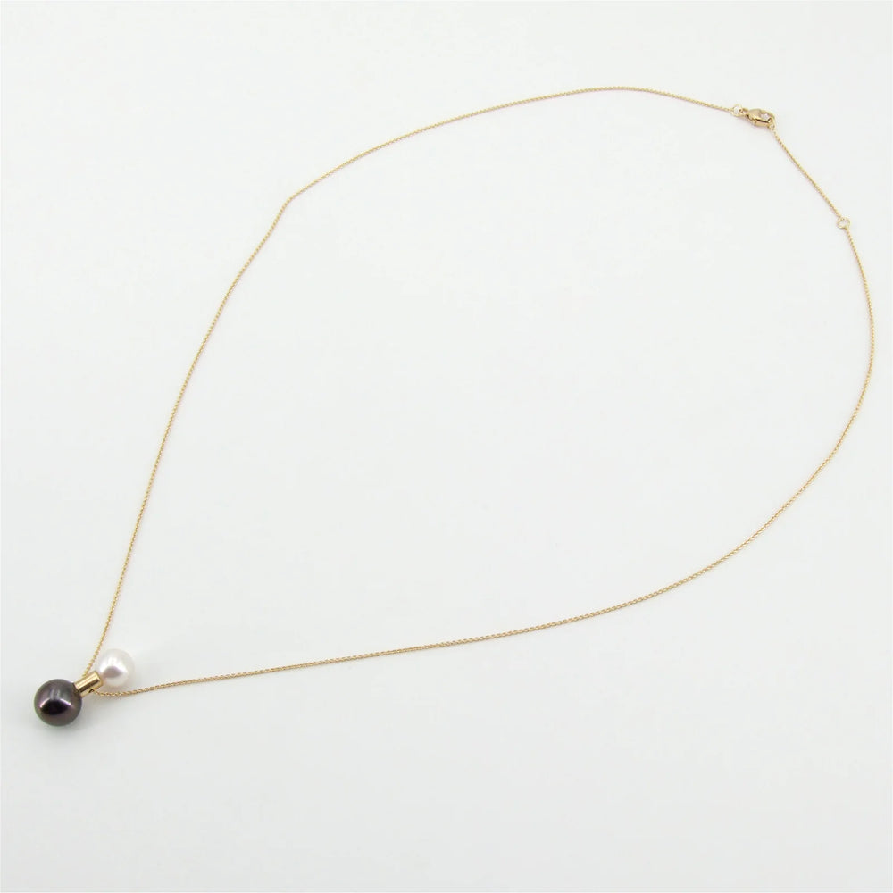 Gelbgold Kette mit Perlen