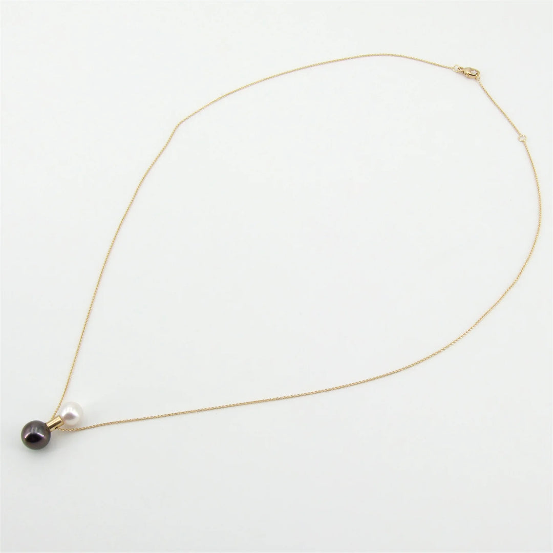 Gelbgold Kette mit Perlen
