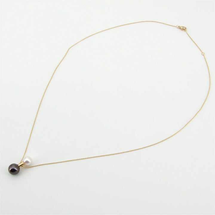 Gelbgold Kette mit Perlen