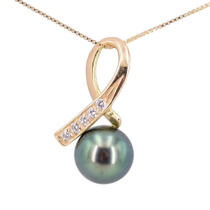 Diamant Anhänger mit Tahitiperle