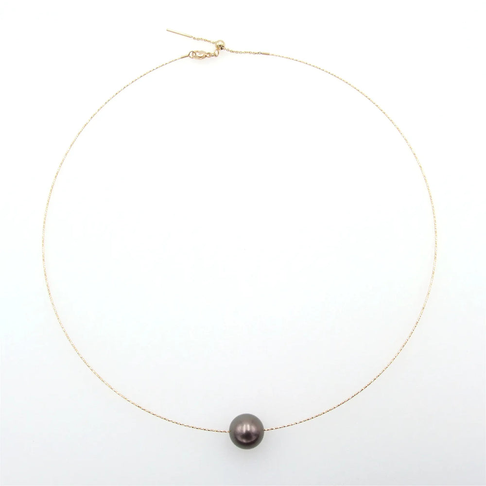 Gelbgold Omegakette mit Tahitiperle