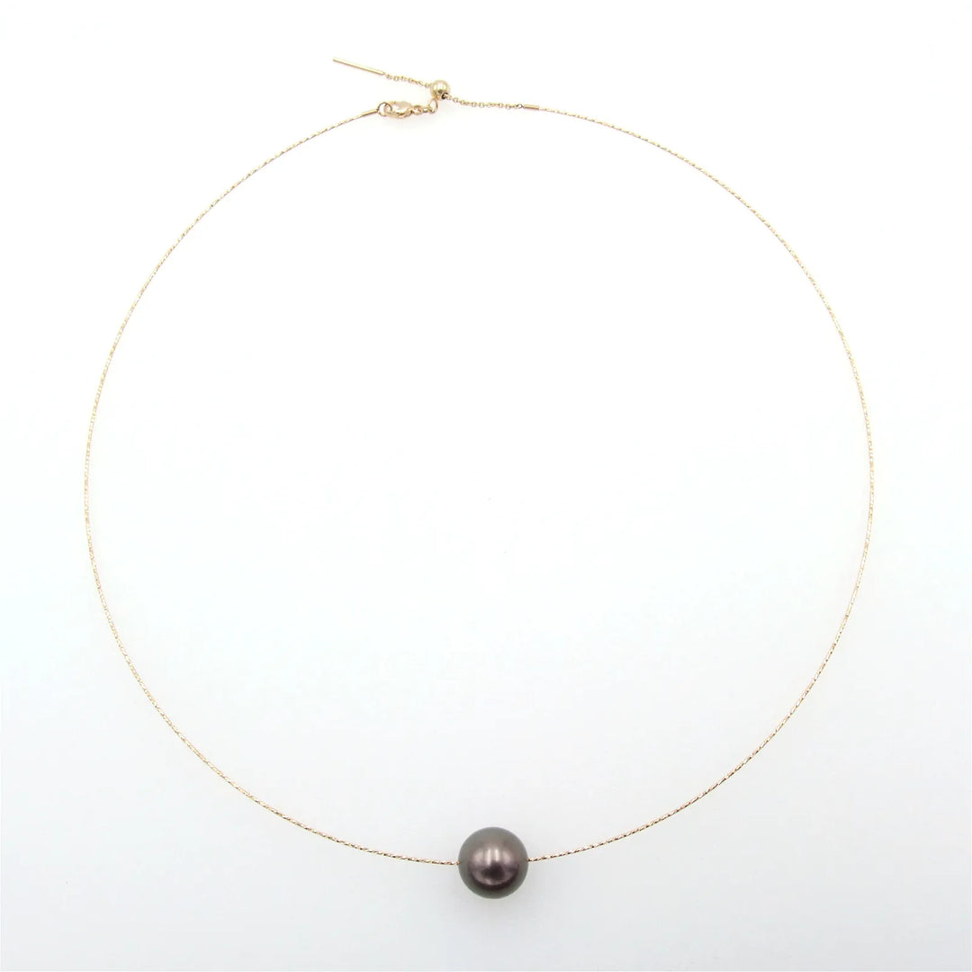 Gelbgold Omegakette mit Tahitiperle