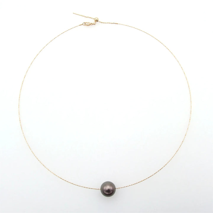 Gelbgold Omegakette mit Tahitiperle