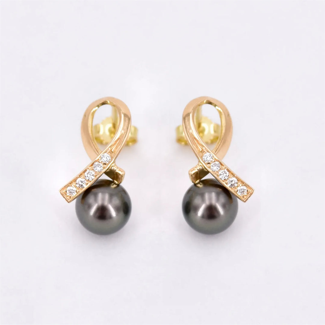 Diamant Tahiti-Perlen Ohrstecker