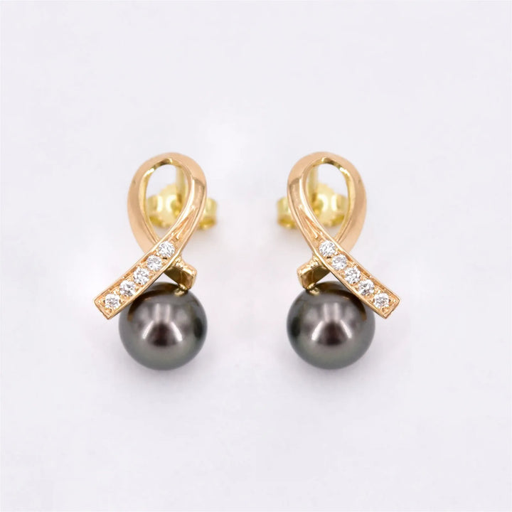 Diamant Tahiti-Perlen Ohrstecker