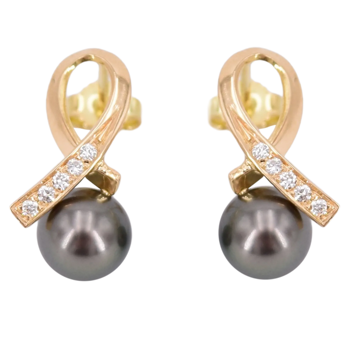 Diamant Tahitiperlen Ohrstecker