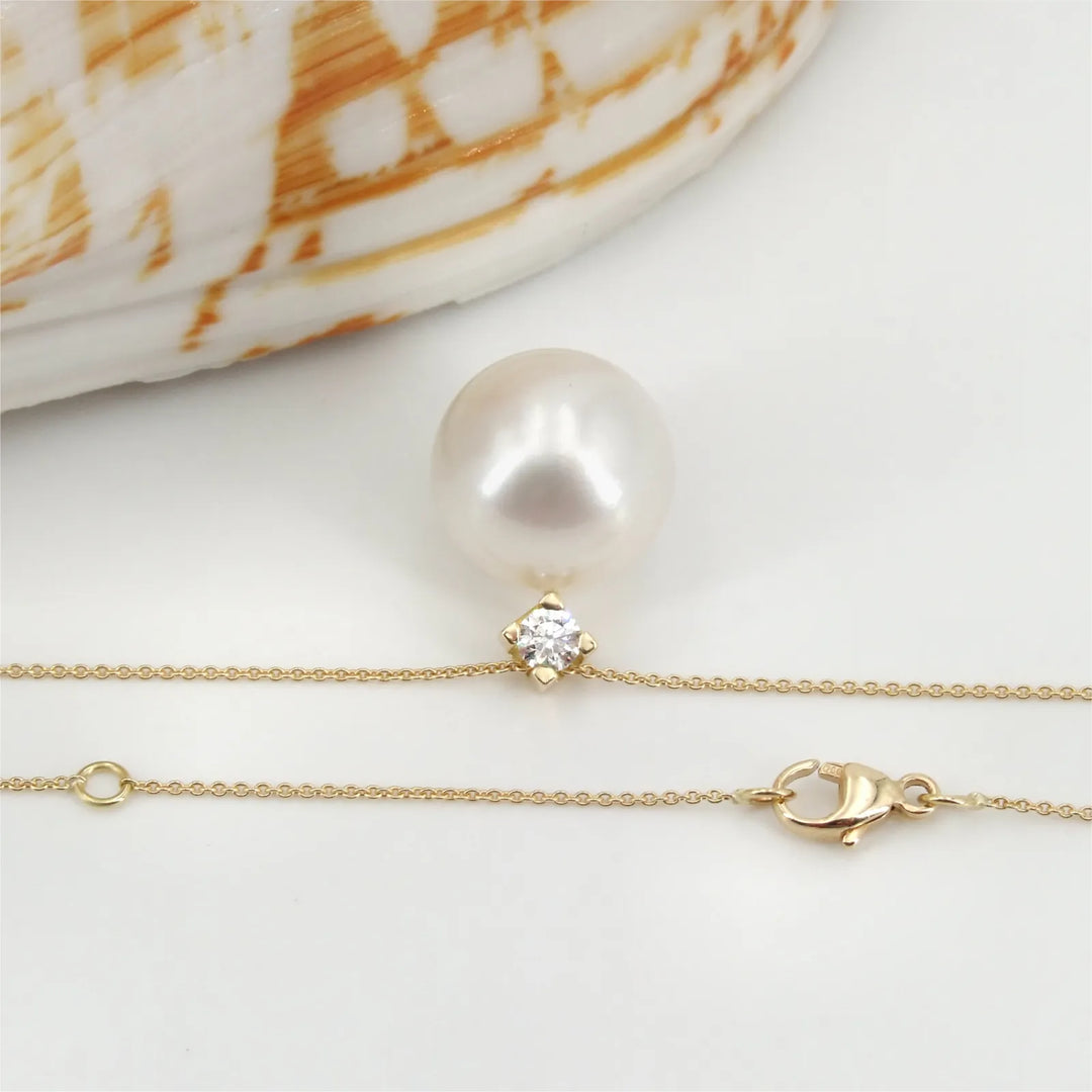 Gelbgold Collier mit Südseeperle