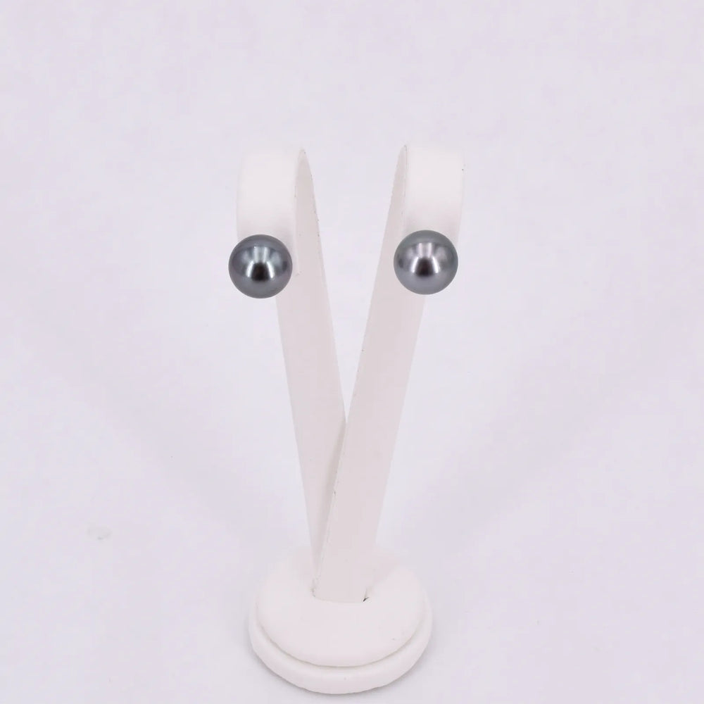 Tahitiperlen Ohrstecker Grau