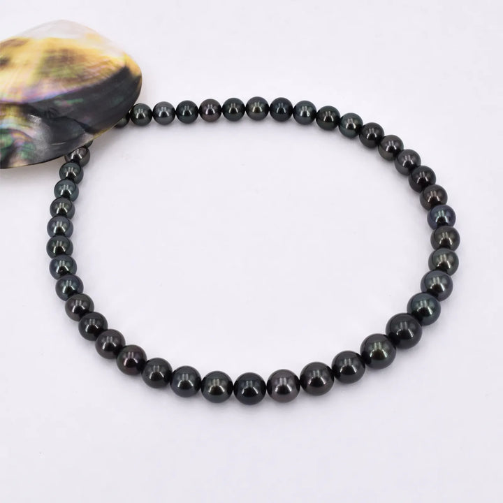 Schwarze Tahiti Perlenkette