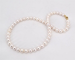 S��wasser Perlenkette echt 7.5 - 8.0 mm mit Goldverschluss