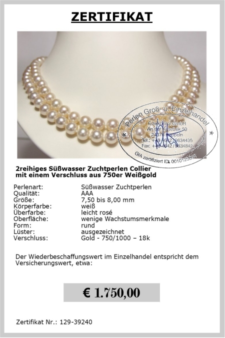 Perlenkette doppelreihig vom EdelKontor