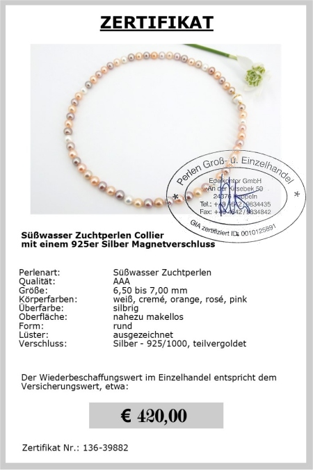 Multicolor Perlenkette mit Magnetverschluss