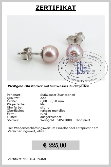 Lila Perlen Ohrstecker jetzt online kaufen