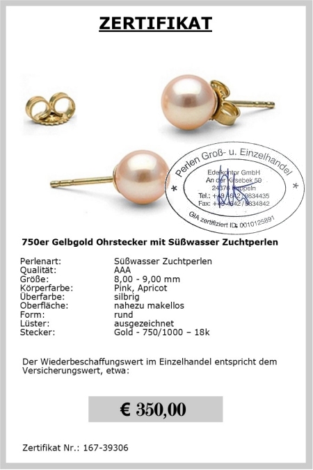 Perlen Ohrstecker in pink jetzt online kaufen