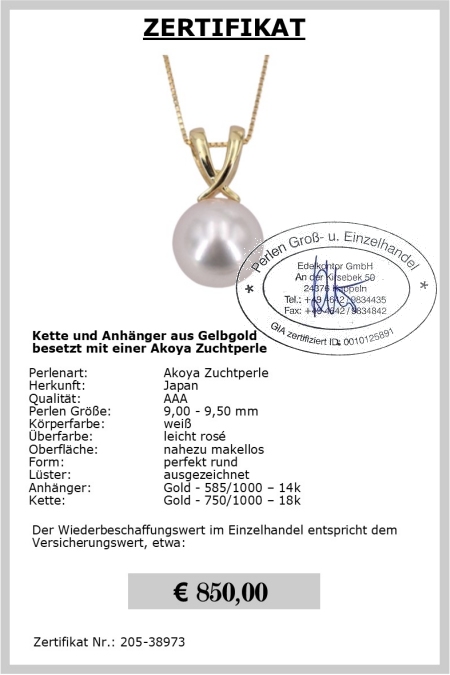 Anhnger mit Perle vom Edelkontor