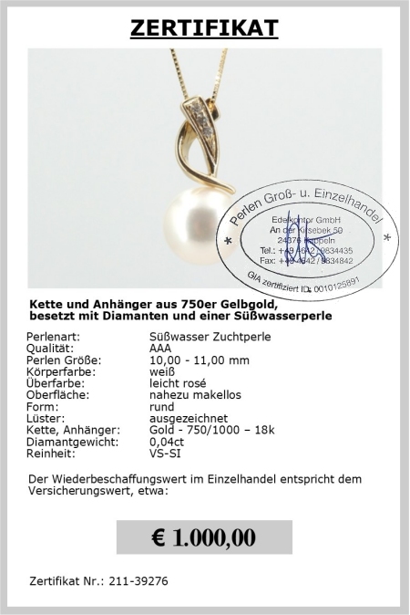 Perlen Anhnger als Zuchtperlen Schmuck vom Edelkontor