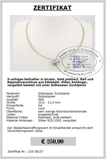 Halsreif mit Perle vom Edelkontor