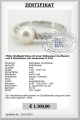 Perlenring mit Diamanten aus 750er Weigold