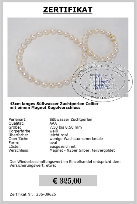 Perlenkette mit ovalen Perlen online kaufen