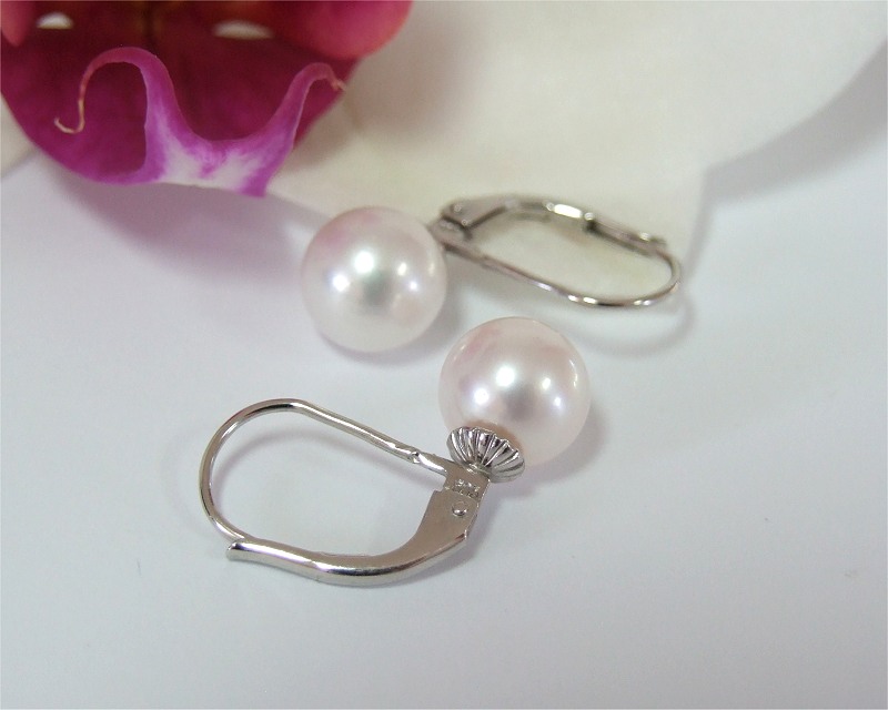 Perlenohrringe wei� aus 750er Gold - Edelkontor