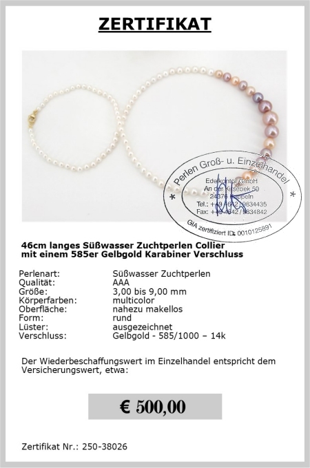 Echte Perlen zur Perlenkette fr Damen aufgereiht